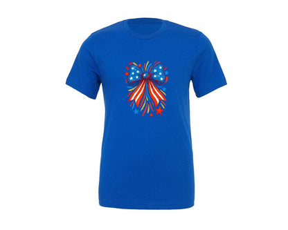 brand:Generic|color:True Royal Blue|America Coquette Preppy Usa Graphic T-Shirt