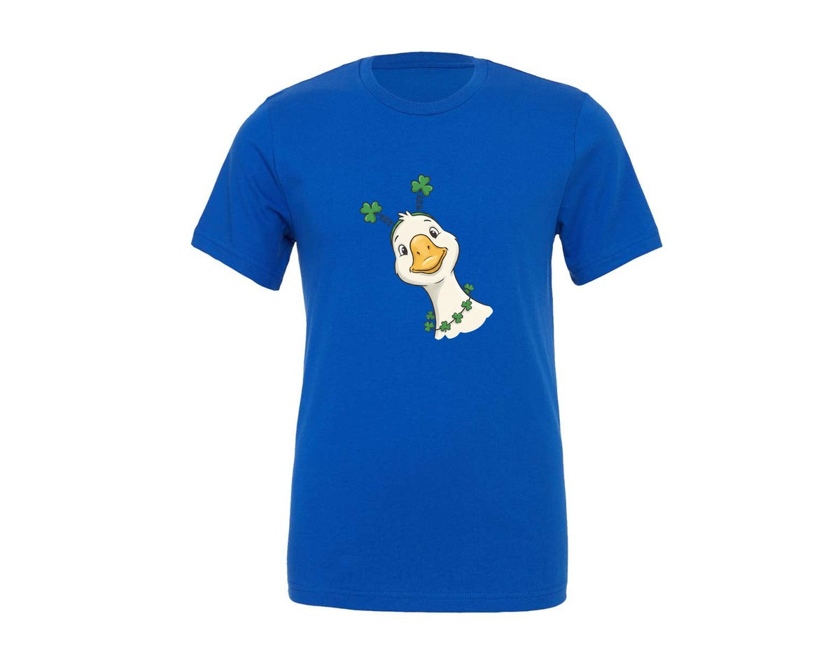 brand:Generic|color:True Royal Blue|Funny St Patricks Day Peeking Goose Graphic T-Shirt