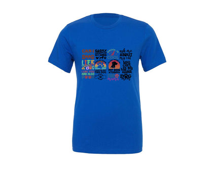 brand:Generic|color:True Royal Blue|Retro Cute Dog Graphic T-Shirt