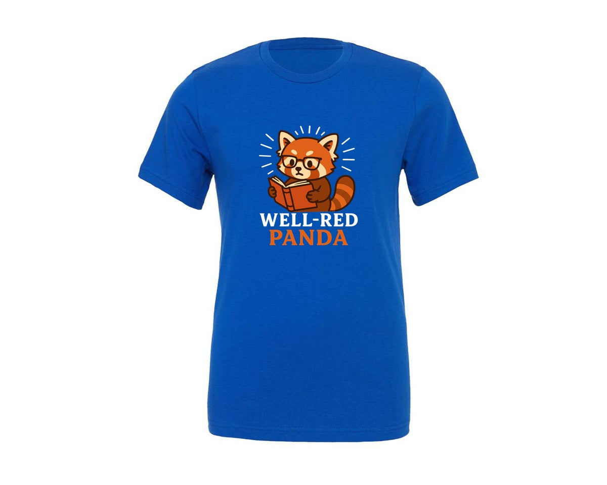 brand:Generic|color:True Royal Blue|Funny Red Panda Book Lover T Shirt Graphic T-Shirt