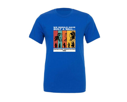 brand:Generic|color:True Royal Blue|Native American Protest Shirt Design Graphic T-Shirt