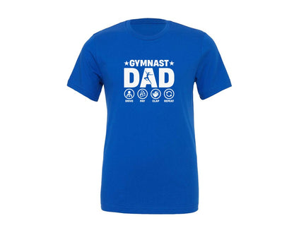 brand:Generic|color:True Royal Blue|Fathers Day Gymnast Dad Proud Gymnastics Graphic T-Shirt