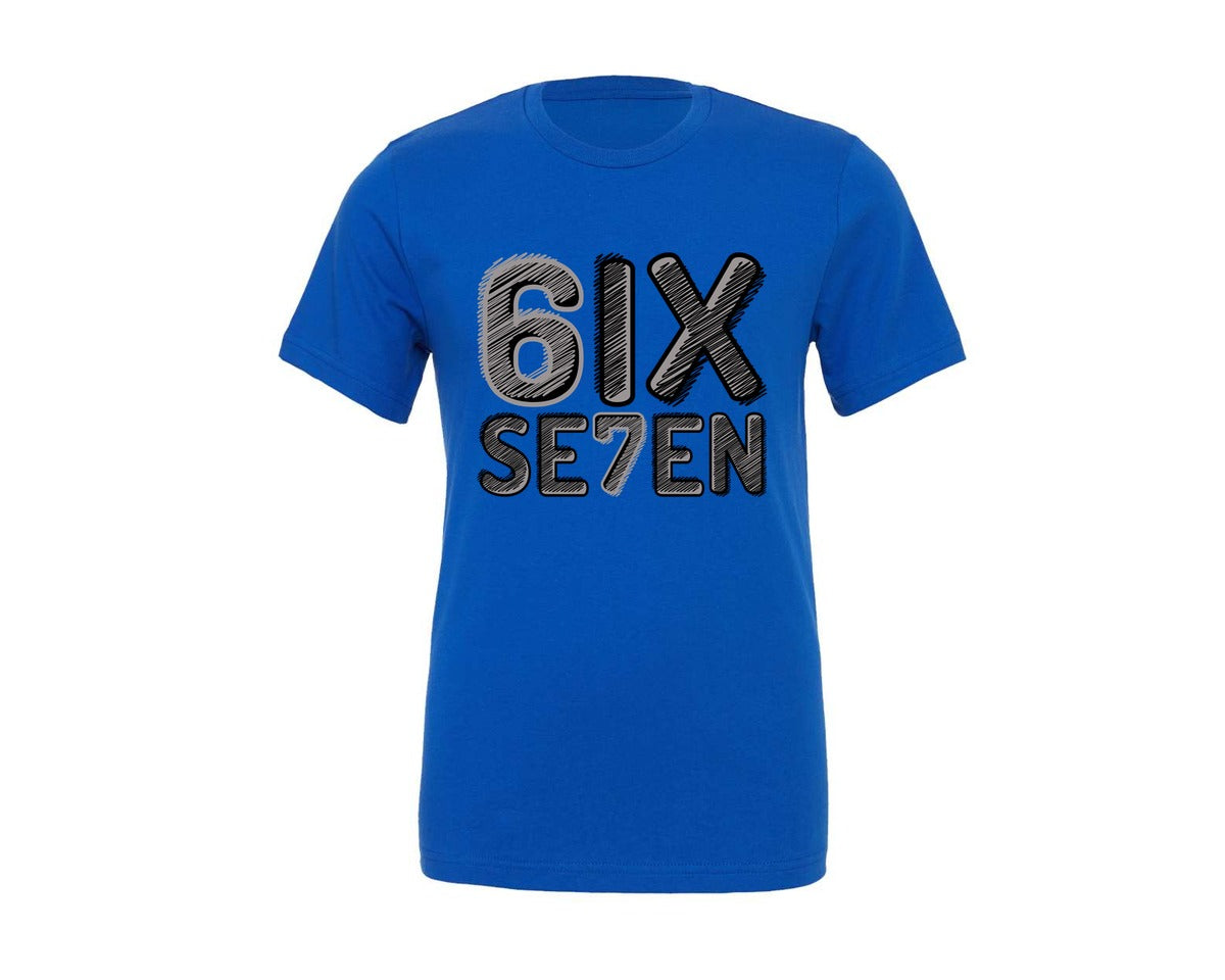brand:Generic|color:True Royal Blue|Trending Six Seven Meme Funny Graphic T-Shirt