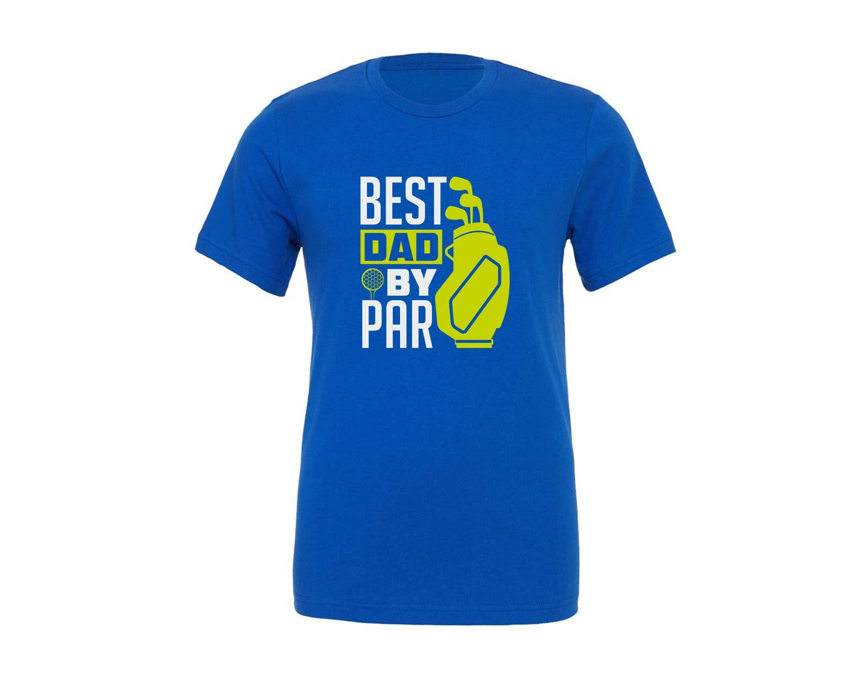 brand:Generic|color:True Royal Blue|Best Dad By Par Golf Quote Design Graphic T-Shirt