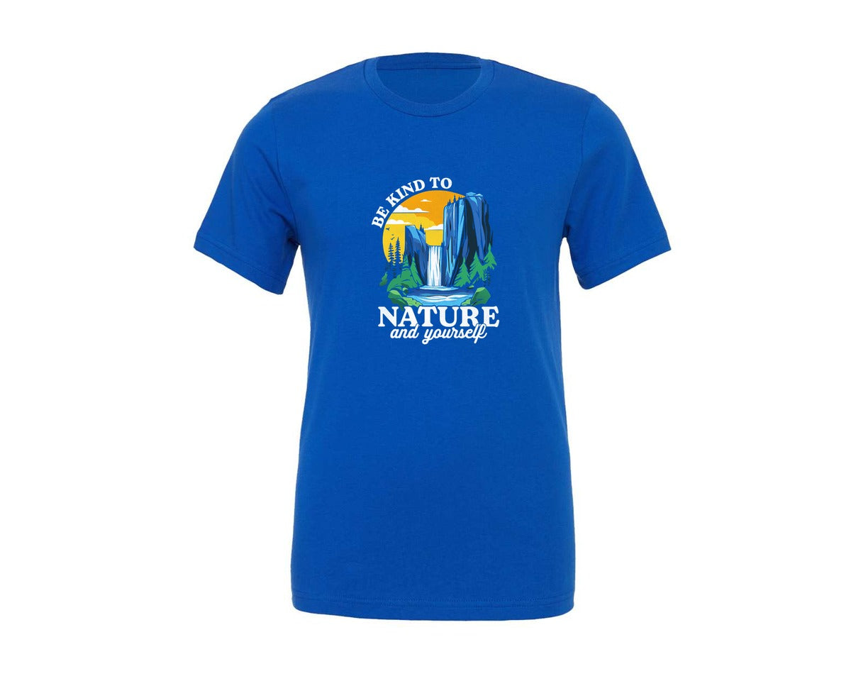 brand:Generic|color:True Royal Blue|Be Kind To Nature And Yourself Graphic T-Shirt