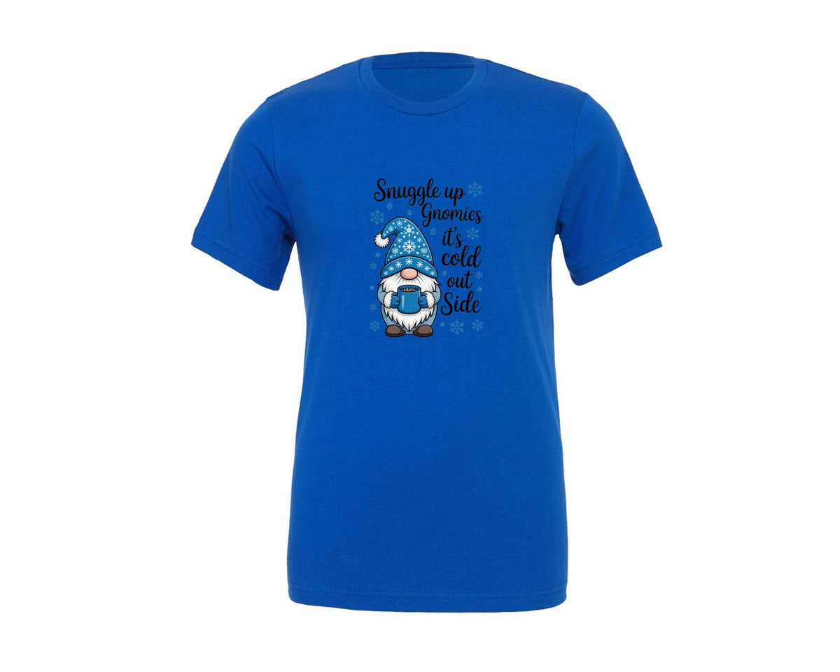 brand:Generic|color:True Royal Blue|Snuggle Up Gnomies Gnome Winter Graphic T-Shirt