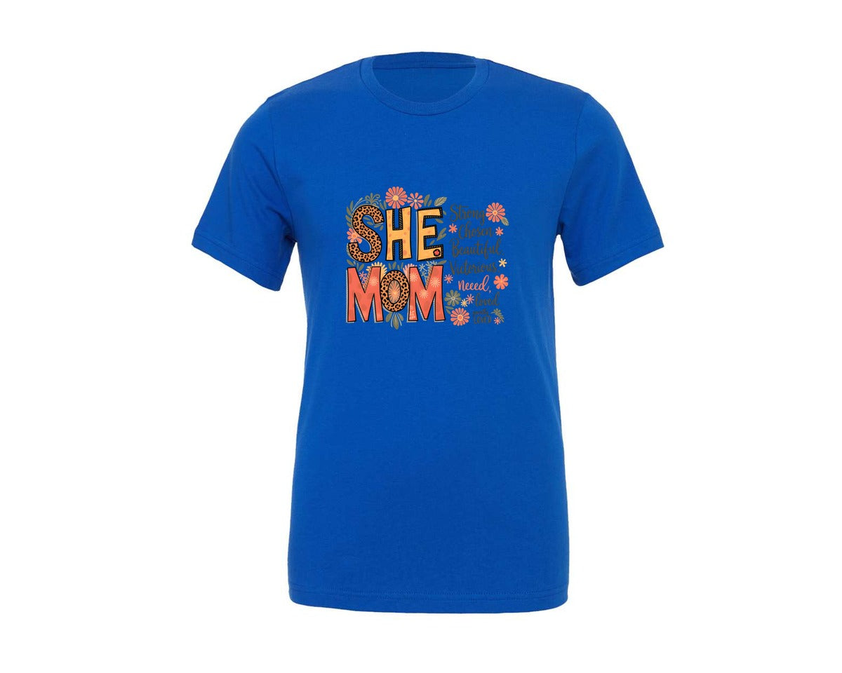 brand:Generic|color:True Royal Blue|Christian Mom With Bible 2 Graphic T-Shirt
