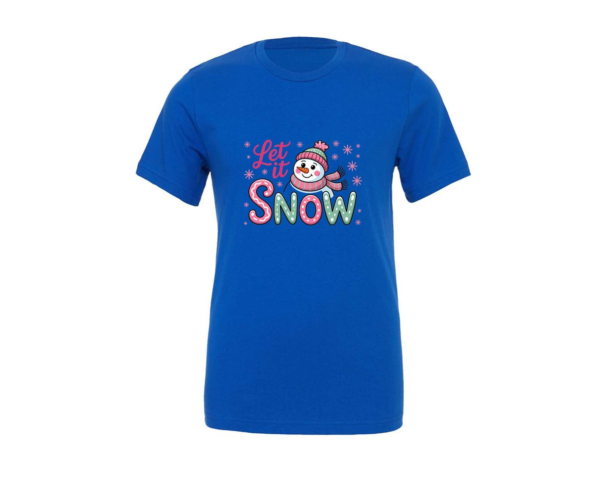 brand:Generic|color:True Royal Blue|Let It Snow Pngbrushstroke Coquette Graphic T-Shirt