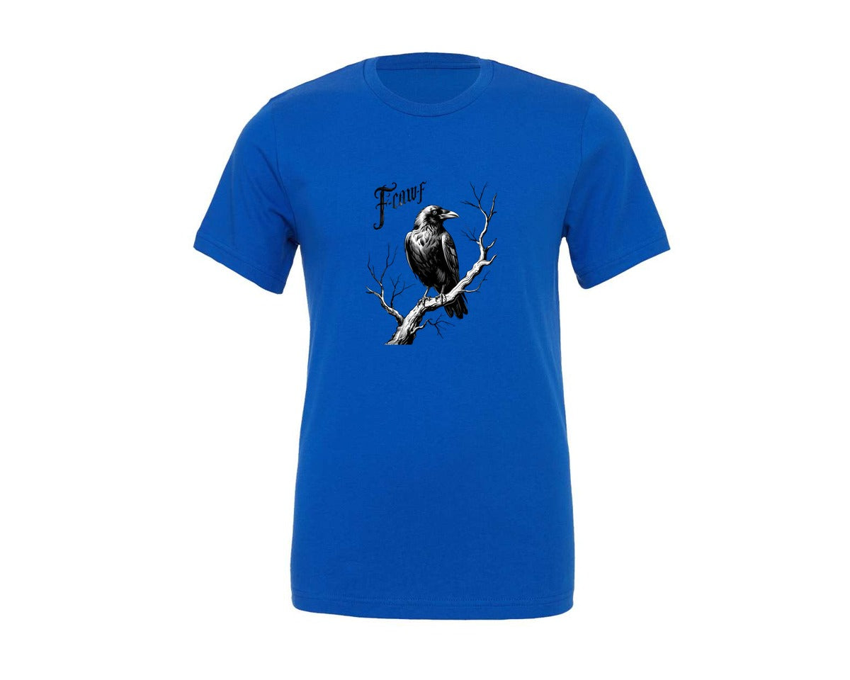brand:Generic|color:True Royal Blue|F Caw F Black Crow Funny Graphic T-Shirt