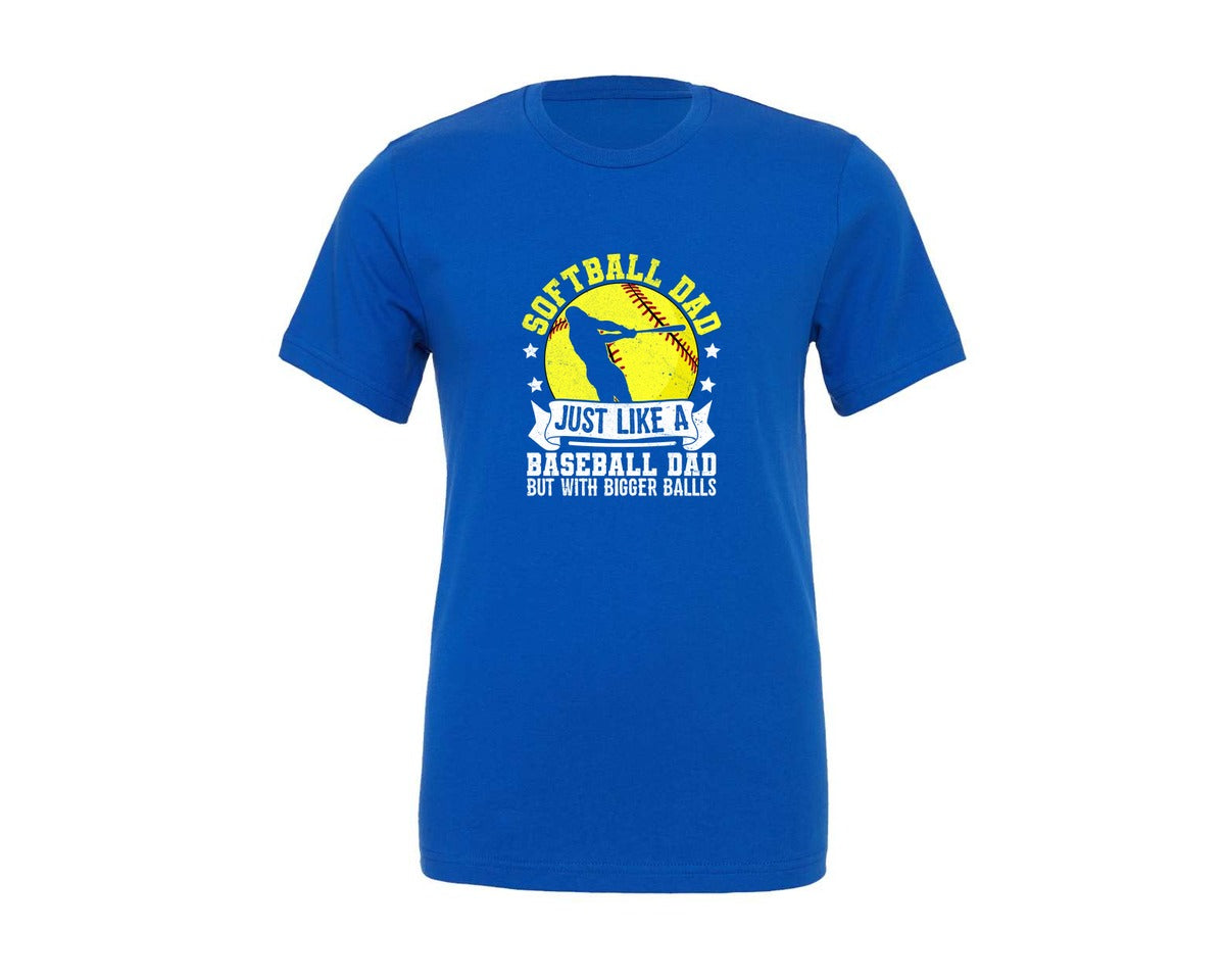 brand:Generic|color:True Royal Blue|Softball Just Like A T Shirt Graphic T-Shirt