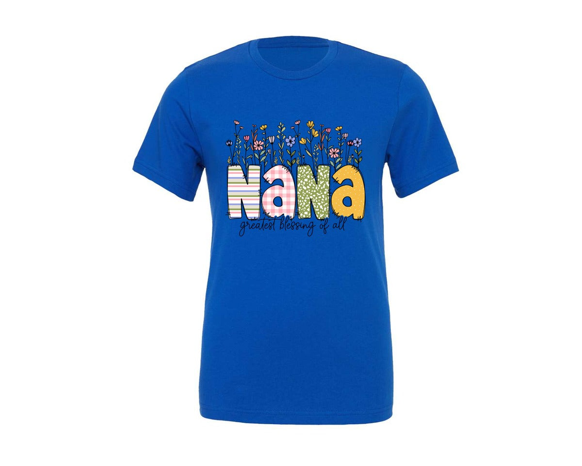 brand:Generic|color:True Royal Blue|Nana Greatest Blessing Nana Graphic T-Shirt