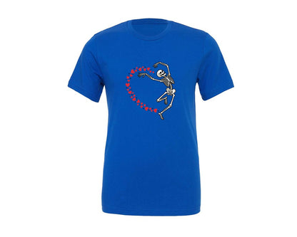 brand:Generic|color:True Royal Blue|Valentine Skeleton 2 Graphic T-Shirt