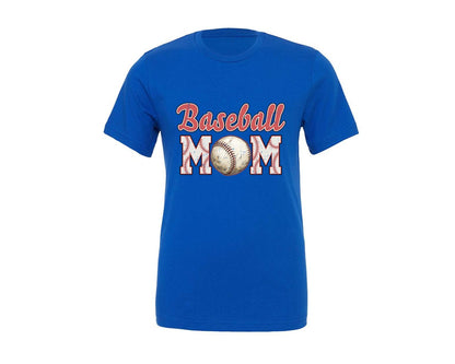 brand:Generic|color:True Royal Blue|Retro Baseball Mom Dtf Graphic T-Shirt