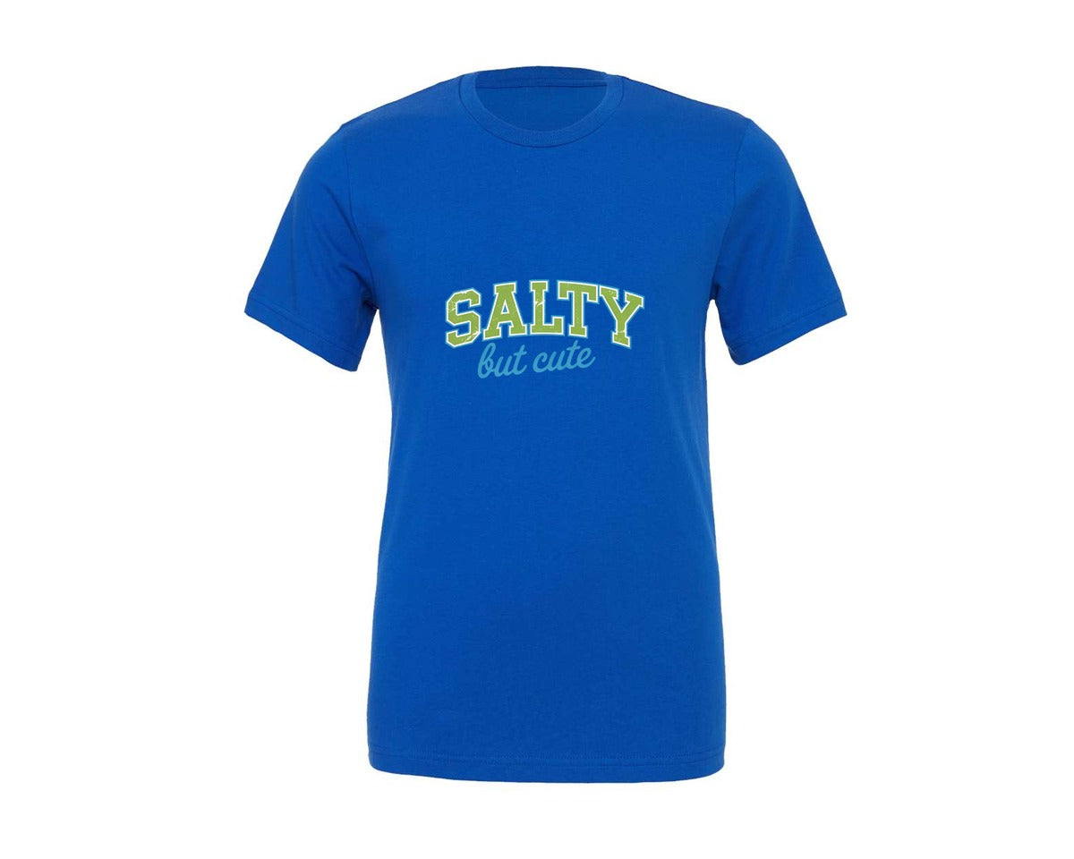 brand:Generic|color:True Royal Blue|Salty But Cute Funny Graphic T-Shirt