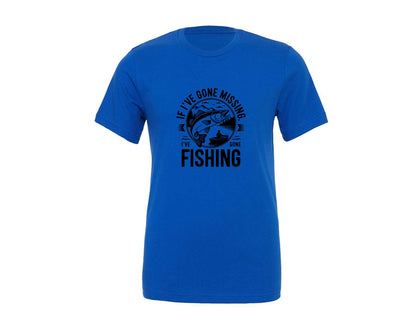 brand:Generic|color:True Royal Blue|If Ive Gone Missing Ive Gone Fishing T Graphic T-Shirt