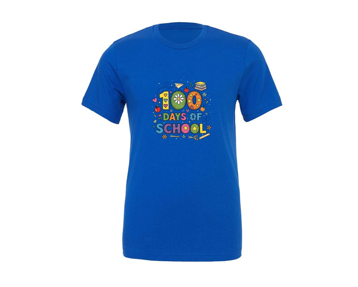 brand:Generic|color:True Royal Blue|100 Days Of School Celebration 22 Graphic T-Shirt