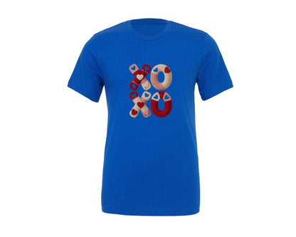 brand:Generic|color:True Royal Blue|Knitted Valentine Xo Alphabet Graphic T-Shirt
