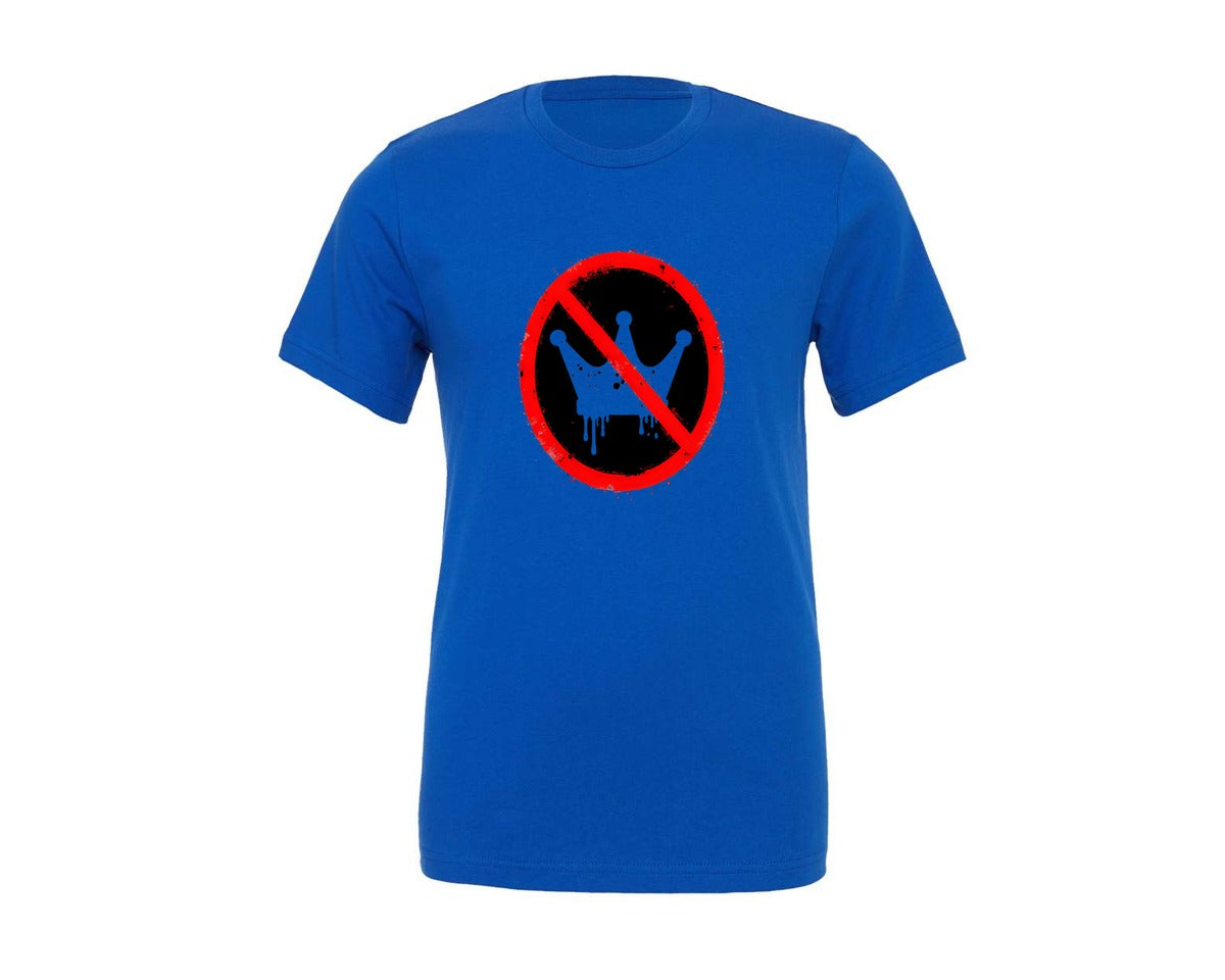 brand:Generic|color:True Royal Blue|No King Banned Crown No Kings Graphic T-Shirt