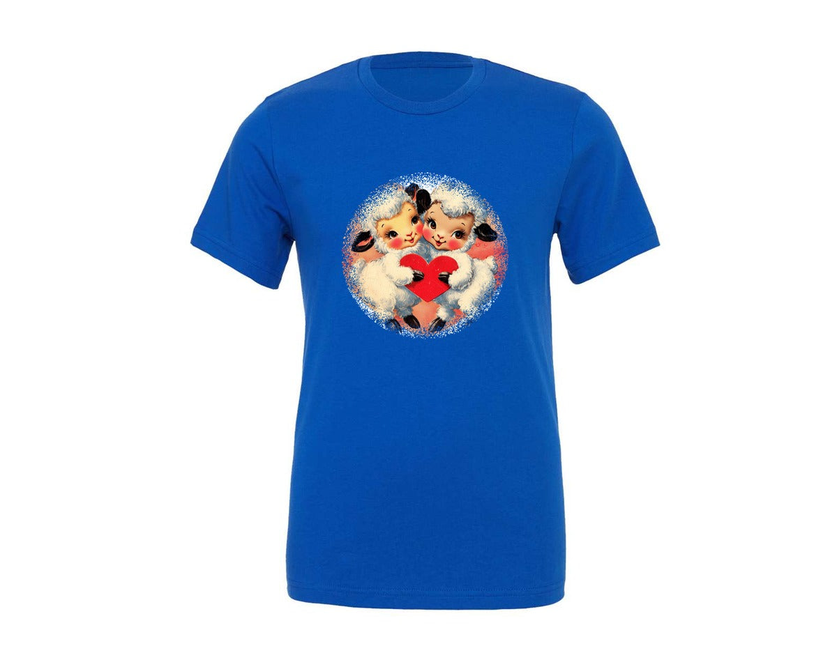 brand:Generic|color:True Royal Blue|Vintage Valentine Round Tshirt 31 Graphic T-Shirt