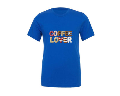 brand:Generic|color:True Royal Blue|Coffee Lover Yarn Style Graphic T-Shirt