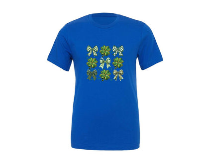 brand:Generic|color:True Royal Blue|Coquette Patricks Day Bow Green Day Graphic T-Shirt