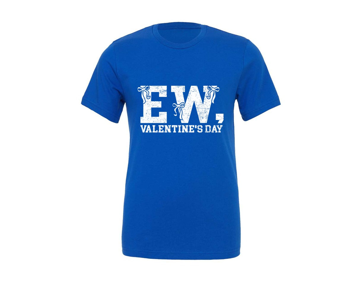 brand:Generic|color:True Royal Blue|Funny Valentine Ew Valentines Graphic T-Shirt
