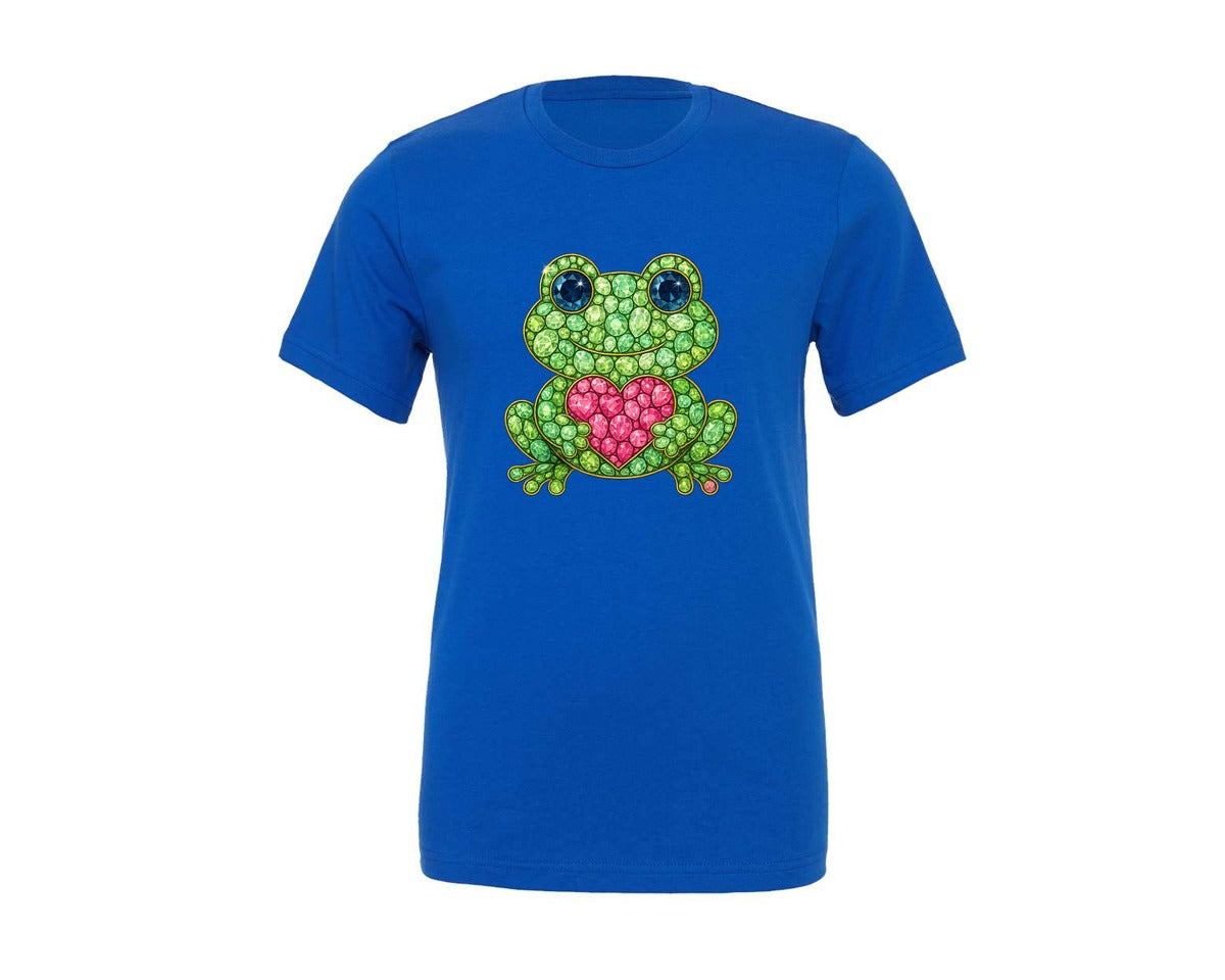 brand:Generic|color:True Royal Blue|Faux Rhinestone Frog 2 Graphic T-Shirt