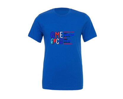 brand:Generic|color:True Royal Blue|Retro America 4Th Of July 4 Graphic T-Shirt