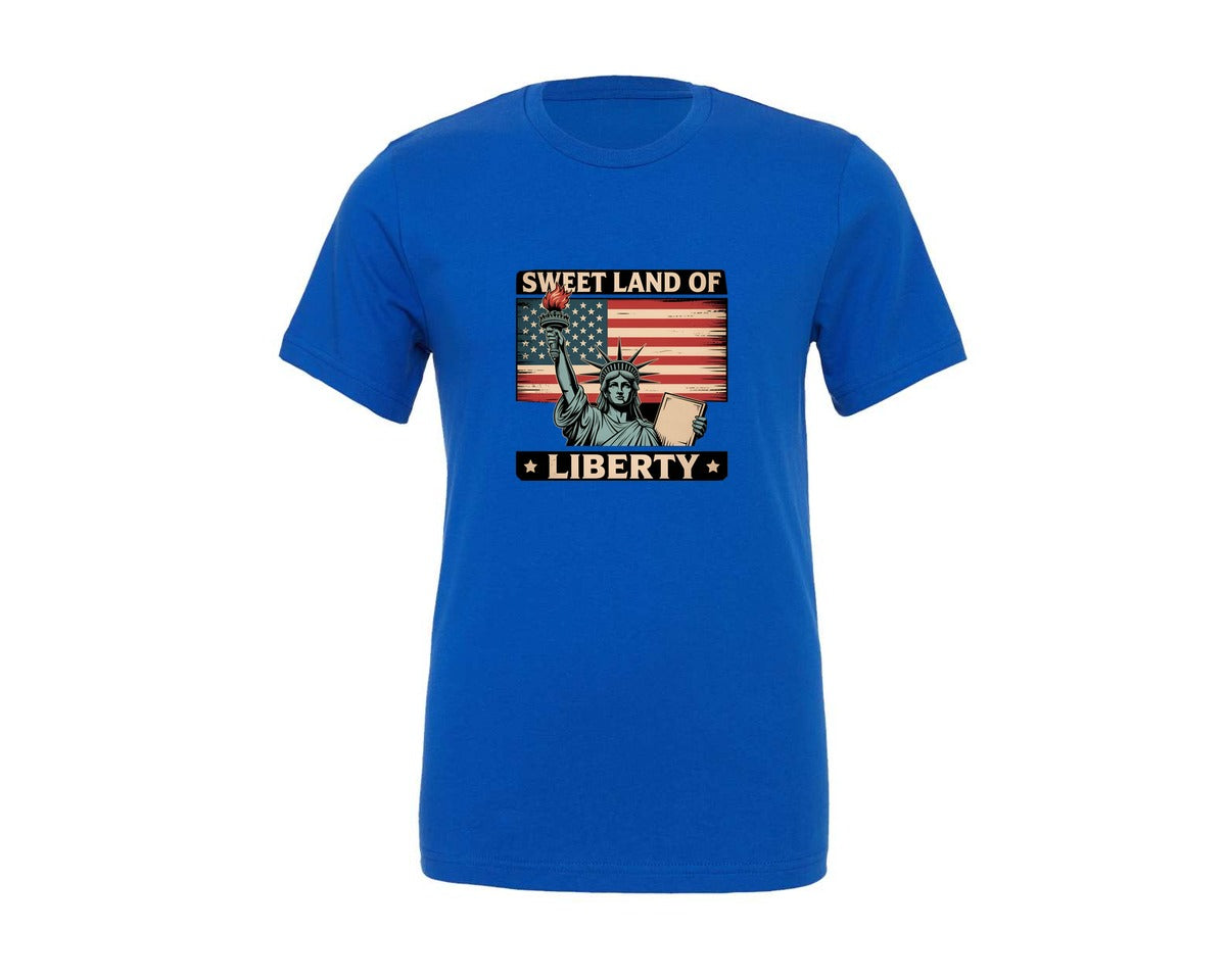 brand:Generic|color:True Royal Blue|Sweet Land Of Liberty 9 Graphic T-Shirt