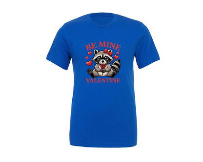 brand:Generic|color:True Royal Blue|Funny Be Mine Raccoon Valentine Graphic T-Shirt