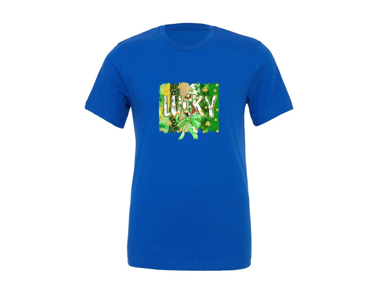 brand:Generic|color:True Royal Blue|Glitter St Patrick Lucky 2 Graphic T-Shirt