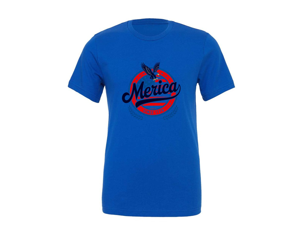 brand:Generic|color:True Royal Blue|Merica Since 1776 American Eagle Graphic T-Shirt