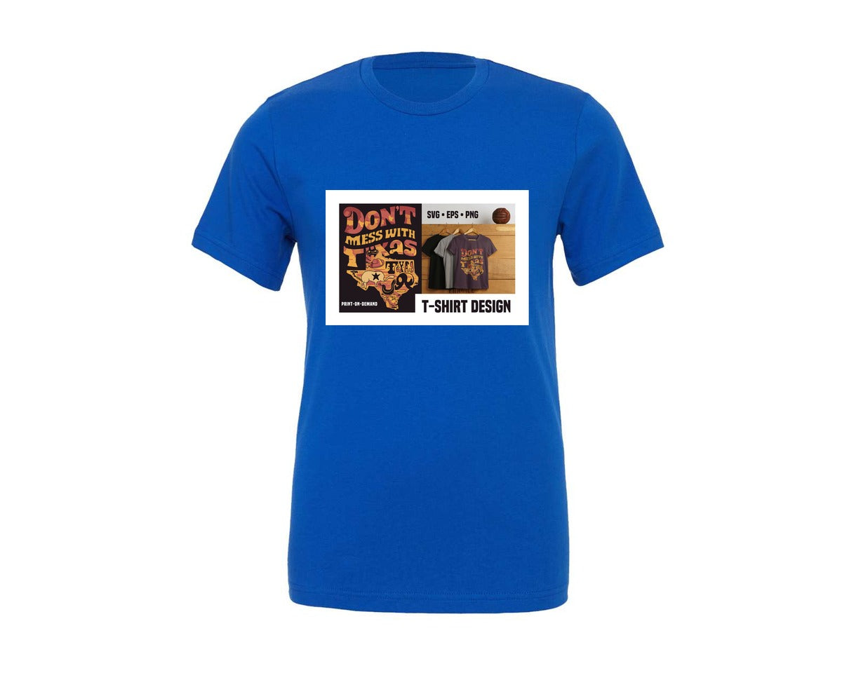 brand:Generic|color:True Royal Blue|Dont Mess With Texas T Shirt Design Graphic T-Shirt