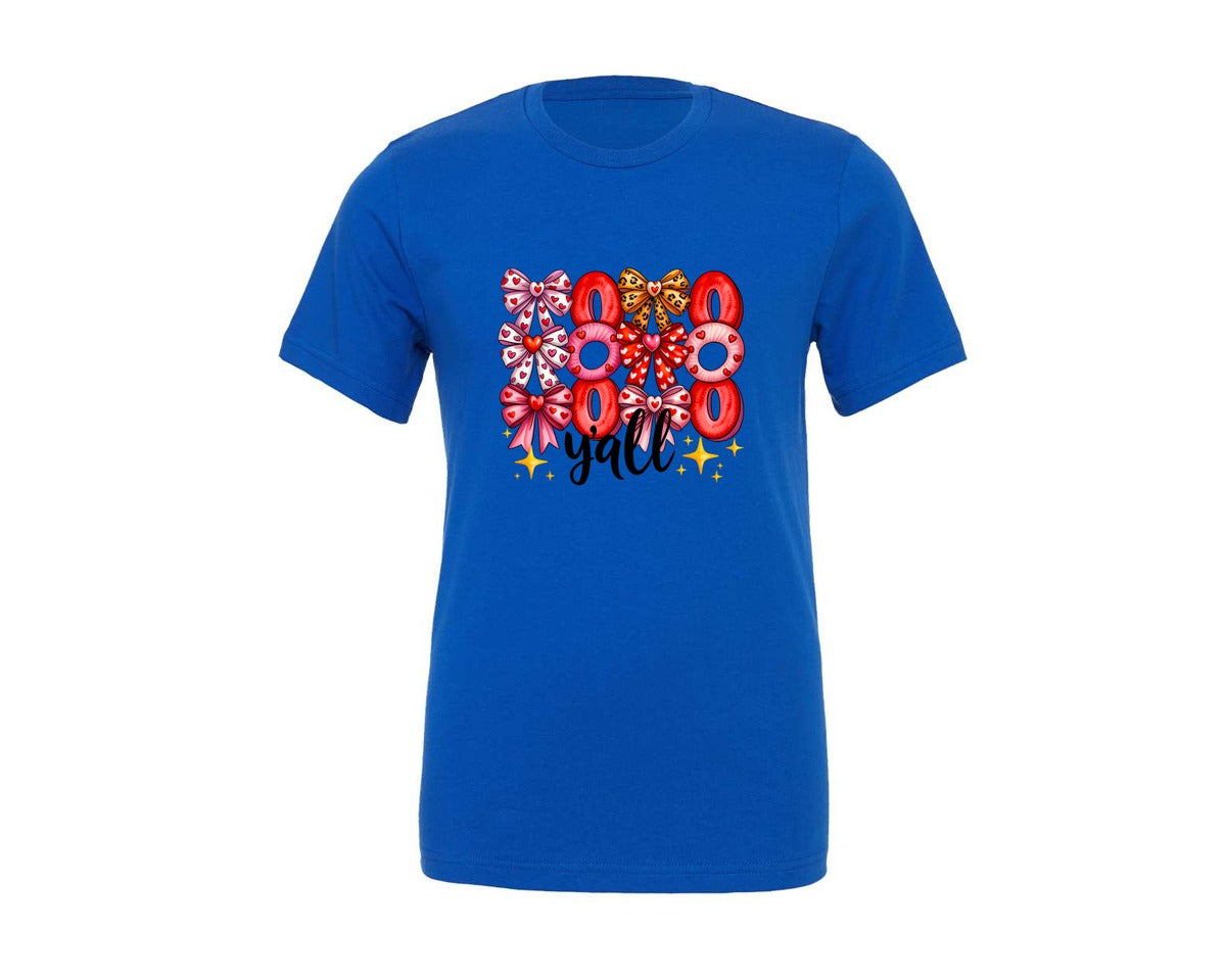 brand:Generic|color:True Royal Blue|Xoxo Yall Valentine Valentines Graphic T-Shirt