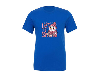 brand:Generic|color:True Royal Blue|Faux Yarn Let It Snow 2 Graphic T-Shirt