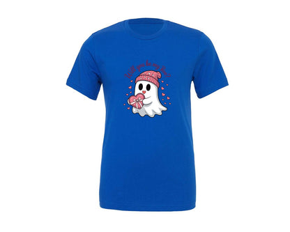 brand:Generic|color:True Royal Blue|Cute Ghost Valentine Design Graphic T-Shirt