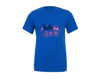 brand:Generic|color:True Royal Blue|Hello Valentine Design 4 Graphic T-Shirt