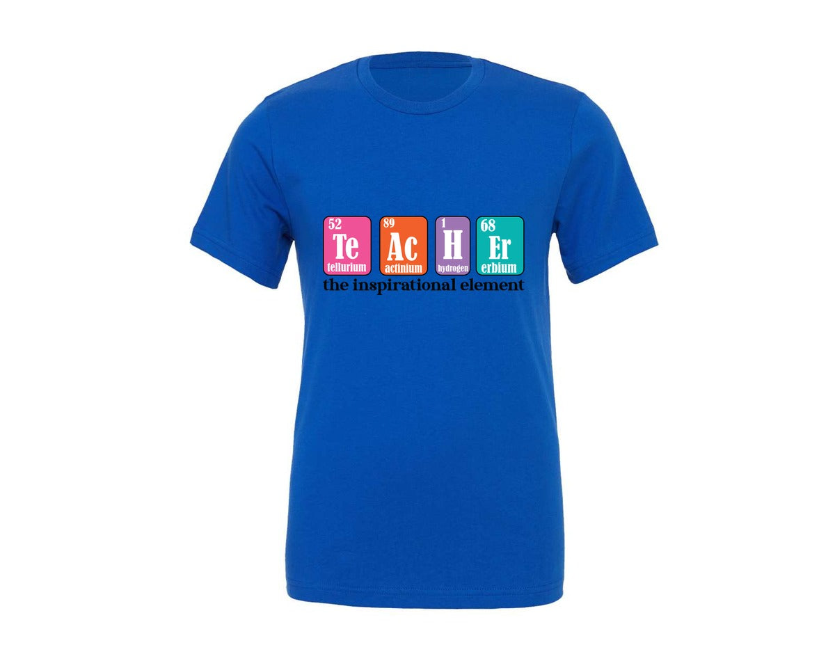 brand:Generic|color:True Royal Blue|Inspirational Element For Science Teache Graphic T-Shirt
