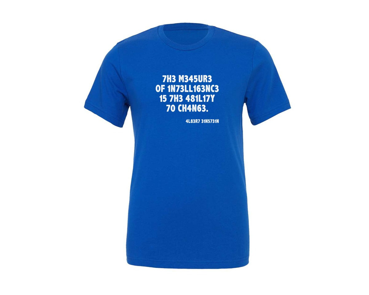 brand:Generic|color:True Royal Blue|Einstein The Measure Of Intelligence Graphic T-Shirt