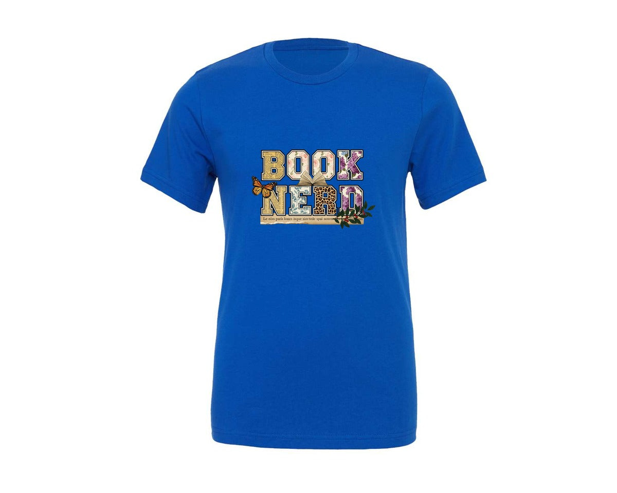 brand:Generic|color:True Royal Blue|Trendy Book Lover Book Nerd Graphic T-Shirt