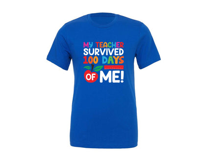 brand:Generic|color:True Royal Blue|100 Days Of School T Shirt Design 562 Graphic T-Shirt
