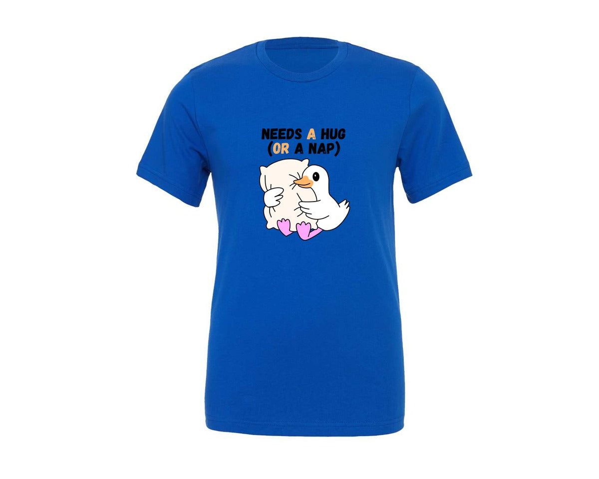 brand:Generic|color:True Royal Blue|Cute Duck Needs A Hug Or A Nap Graphic T-Shirt
