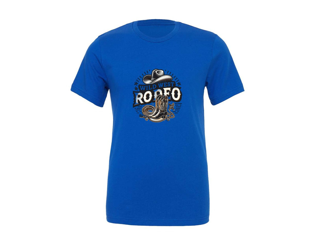 brand:Generic|color:True Royal Blue|Western Wild West Rodeo T Shirt Graphic T-Shirt