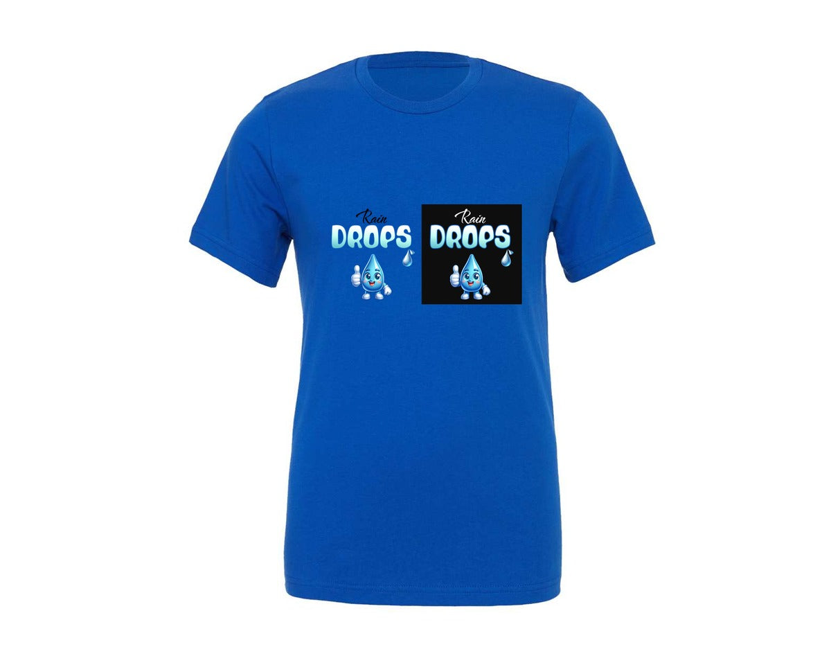 brand:Generic|color:True Royal Blue|Cute Rain Drop Character Graphic T-Shirt