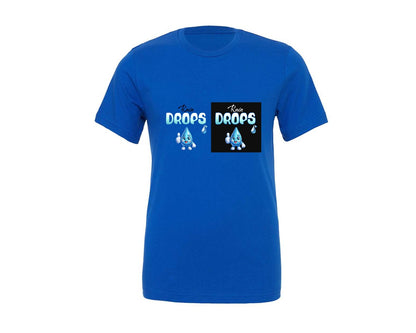 brand:Generic|color:True Royal Blue|Cute Rain Drop Character Graphic T-Shirt