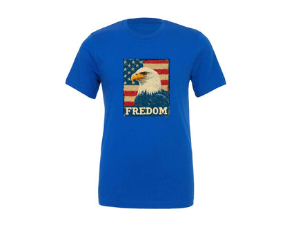 brand:Generic|color:True Royal Blue|Patriotic Eagle American Flag Graphic T-Shirt