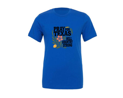 brand:Generic|color:True Royal Blue|Pray For Texas Floral Shirttexas Strong Graphic T-Shirt