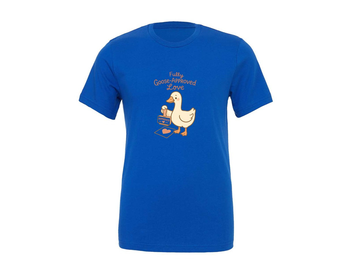 brand:Generic|color:True Royal Blue|Retro Valentine Goose Fully Goose Graphic T-Shirt