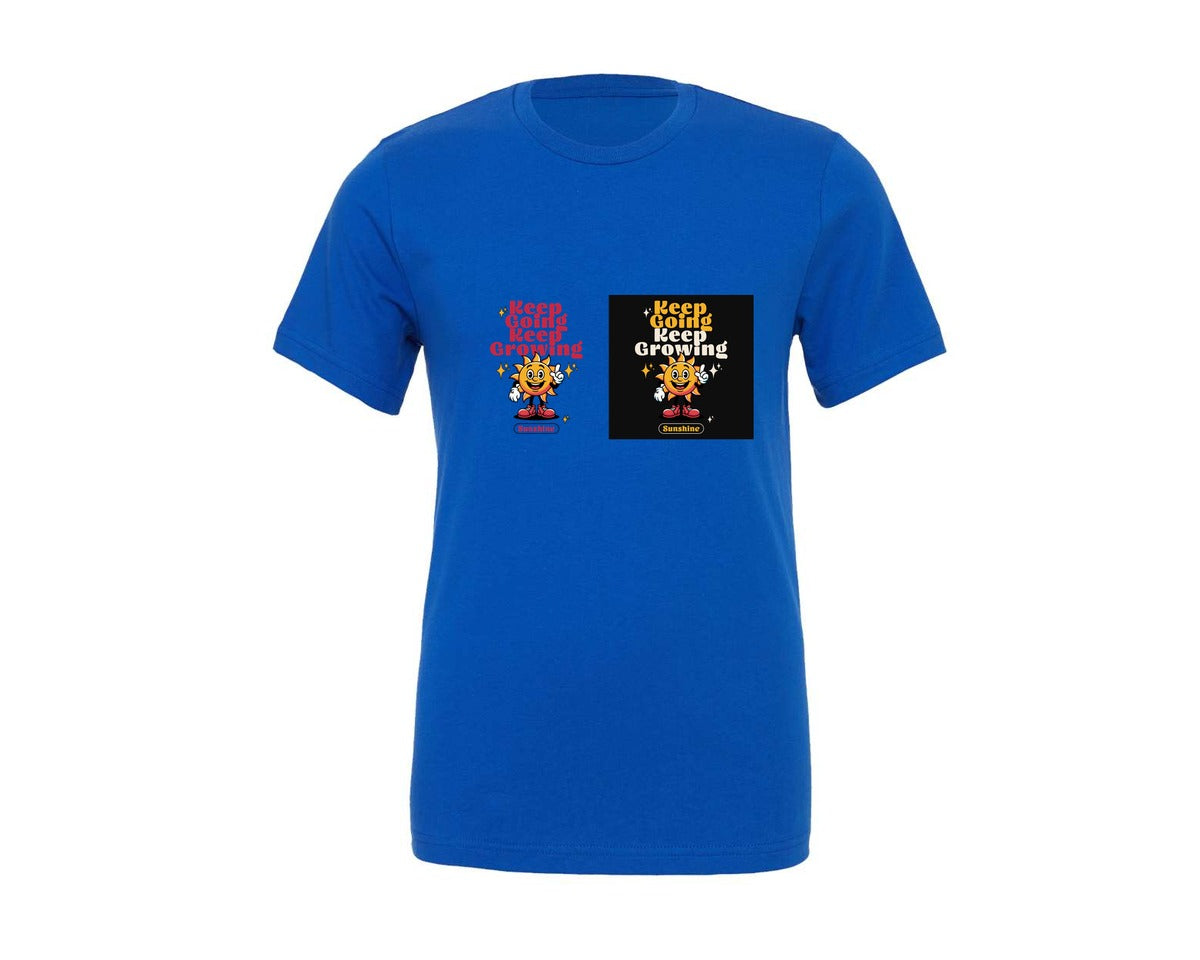 brand:Generic|color:True Royal Blue|Sunshine Keep Going Keep Growing Graphic T-Shirt
