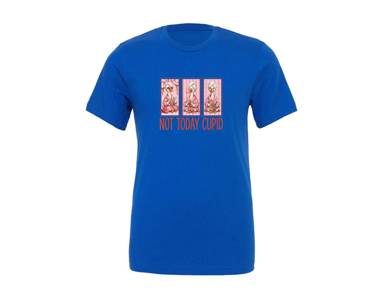brand:Generic|color:True Royal Blue|Not Today Cupid Goose Meme Valentine Graphic T-Shirt